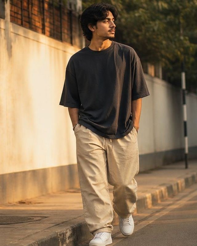 Drop Shoulder T-Shirt — Black