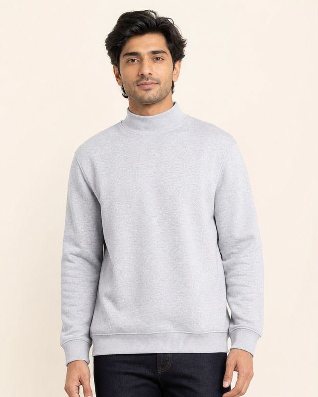 High Neck Sweatshirt — Light Ash