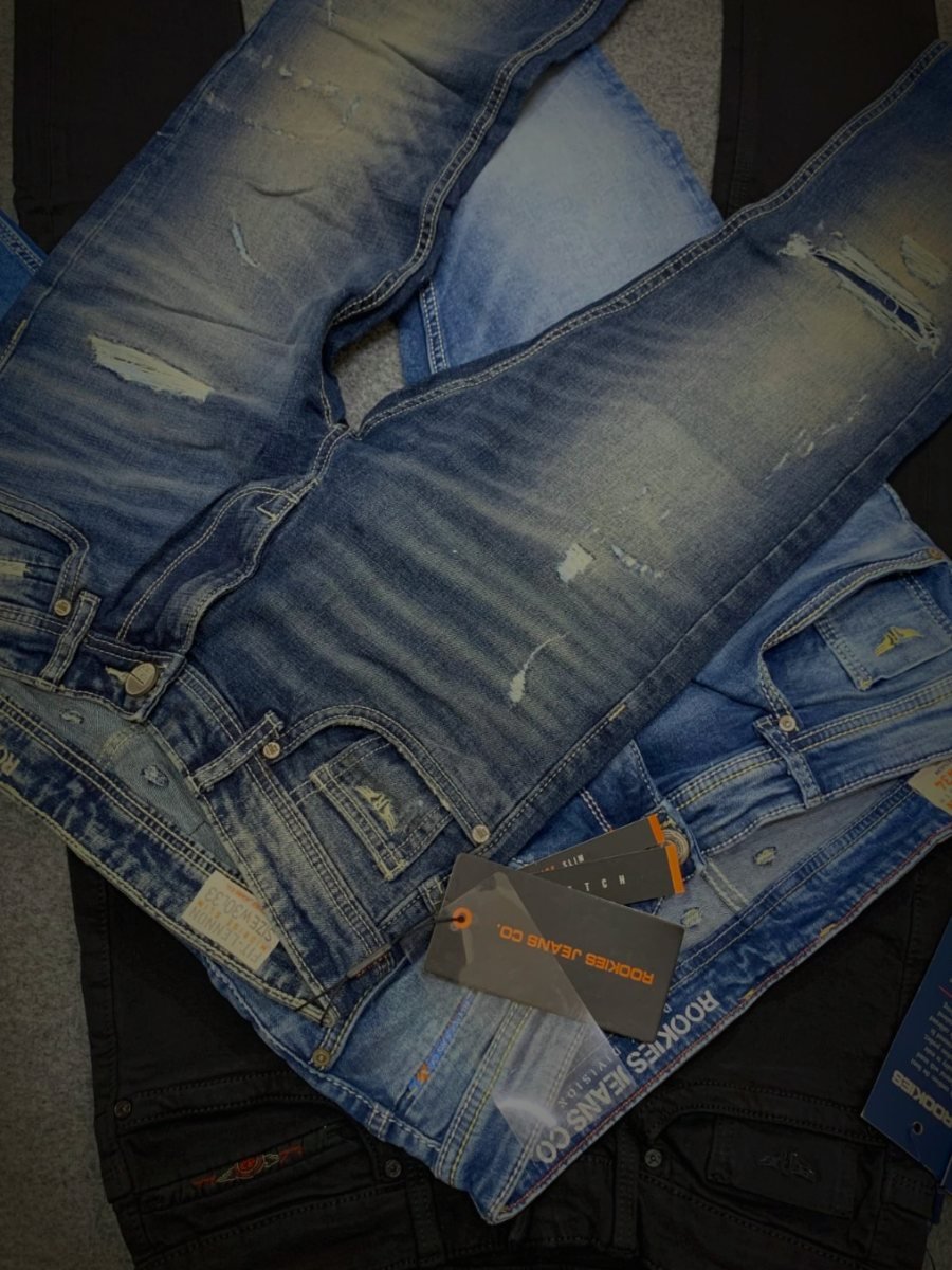 Rookies denim flat lay